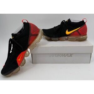 Nike Air VaporMax Flyknit 2 Mens 11.5 Black Laser Orange 942842-005 Running Shoe